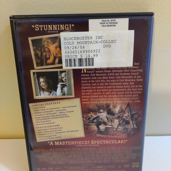 Cold Mountain 2 Disc Miramax Films Rated R  Collector's Edition - Picture 2 of 3